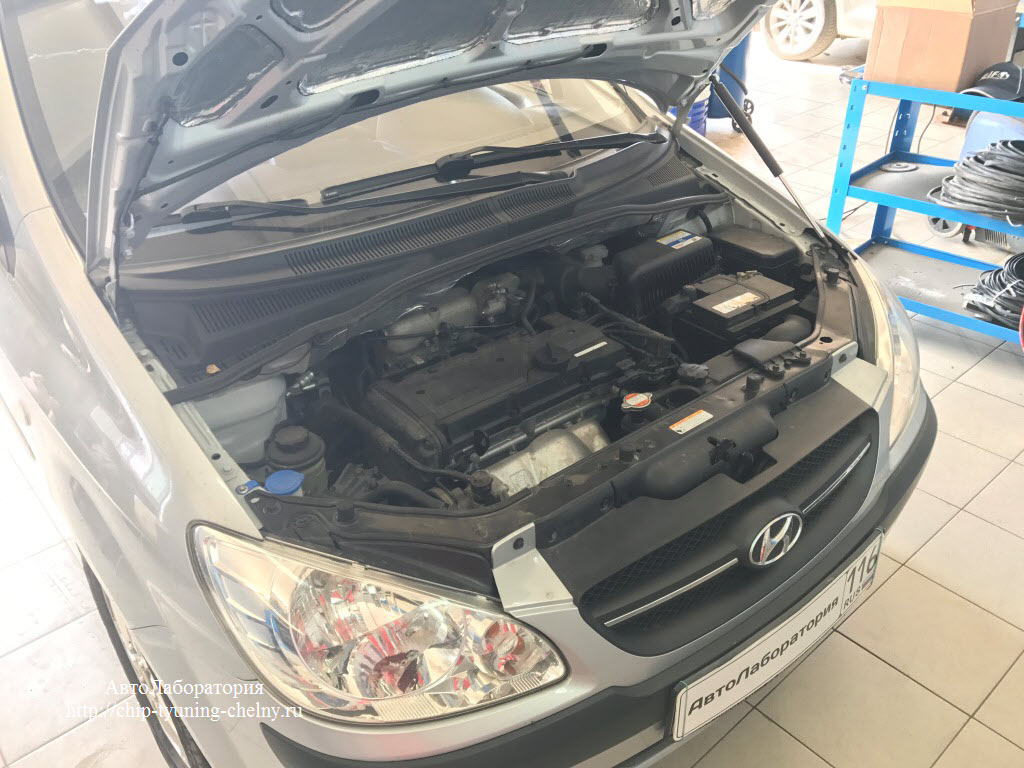 Чип-тюнинг Hyundai Getz 1.4L 97HP (2008 г.в.) с отключением контроля катализатора и отключением системы иммобилайзера